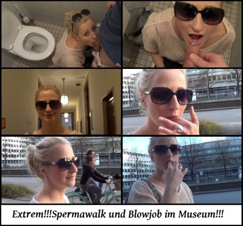 Extrem!!! Spermawalk und Blowjob im Museum!!!