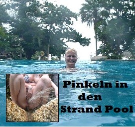 Pinkeln in den Strand Pool