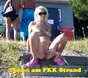 Pissen am FKK Strand