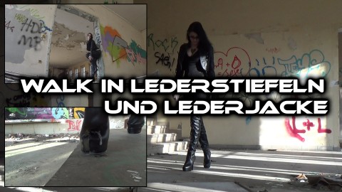 Walk in Lederstiefeln mit Lederjacke