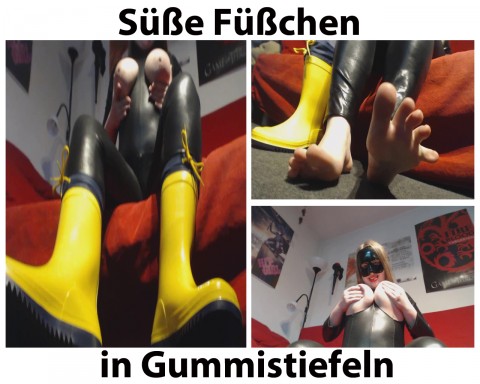 Süße Füße in Gummistiefeln