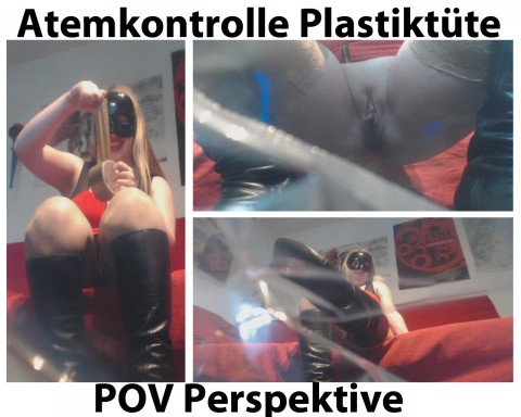 Atemkontrolle durch Plastiktüte POV