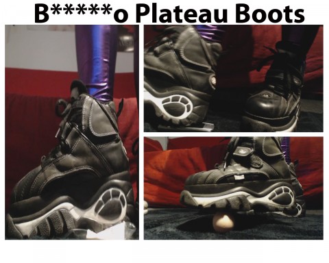 Teen in B*****o Plateau Boots Stiefeln macht Crushing