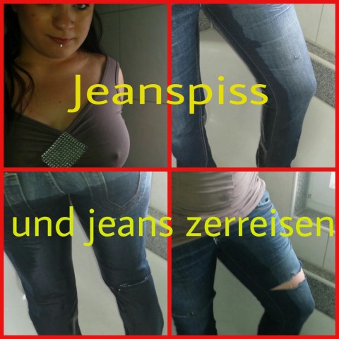 Jeanspiss und Jeans zerreisen