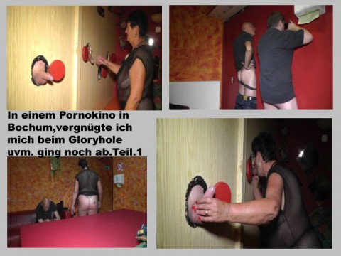 Schwänze an Gloryhole Wand Geblasen