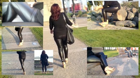 Durchsichtige wetlook leggins ein Emden