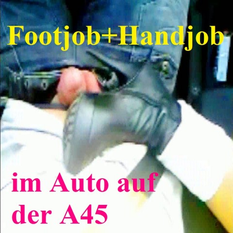 Footjob + Handjob auf der A45