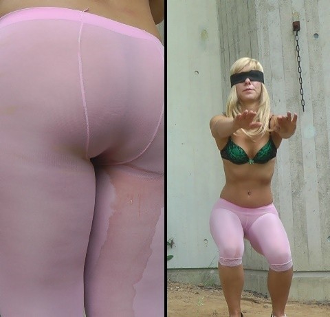 in Leggings gepisst