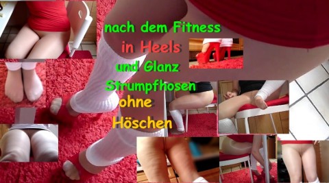 nach dem fitness in Heels, Legwarmer und glanz Sth ohne Höschen