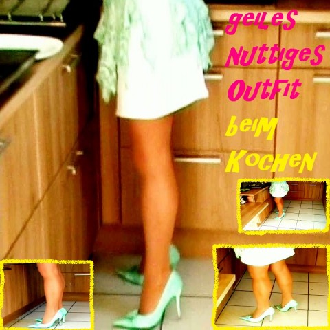 Nutten Outfit beim kochen...