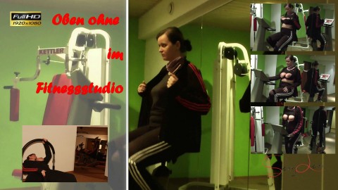 Oben ohne im Fitnessstudio