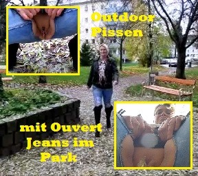 KRASS!!! Ouvert Jeans Outdoor Pissen im Park