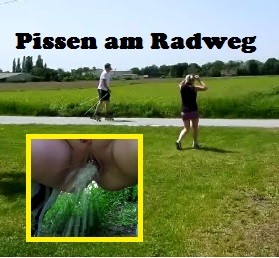 Pissen am Radweg