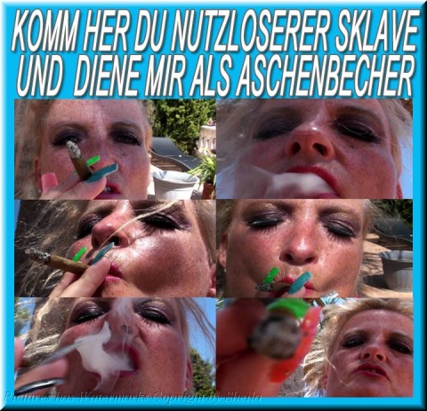 Komm her du nutzloser Sklave und diene mir als Aschenbecher