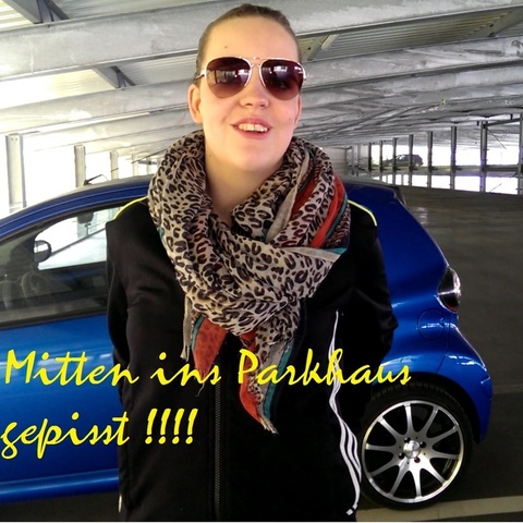 Mitten ins Parkhaus gepisst