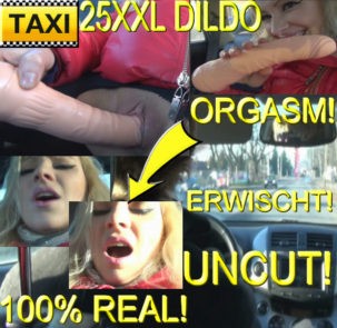 WICHSEN IM TAXI-ORGASM-100% REAL!UNCUT