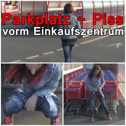 Parkplatz-Piss vorm Einkaufszentrum