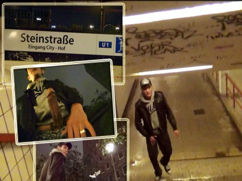 Skaterboy am Bahnhof bespannt