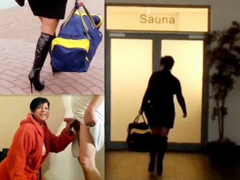 Userschwanz in der Sauna geblasen