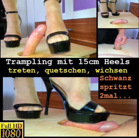 Trampling - 2x Sperma unter High Heels