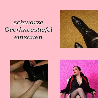 abspritzen auf meine schwarzen Overkneestiefel