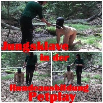 Jungsklave in der Hundeausbildung-Petplay