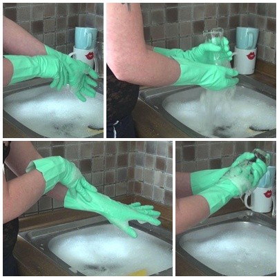 I rinse for you rubber gloves