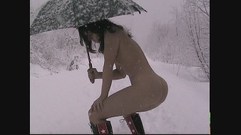 Naked pissing in the snow!