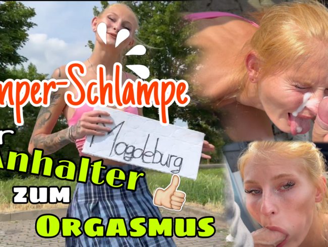 Tramper-Schlampe per Anhalter zum Orgasmus